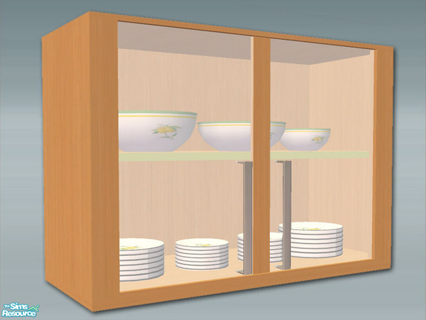 Sims 2 — Lucca Kitchen - Wall Unit - Glass Doors by Shakeshaft — Part of a new kitchen set to compliment my Lucca Dining