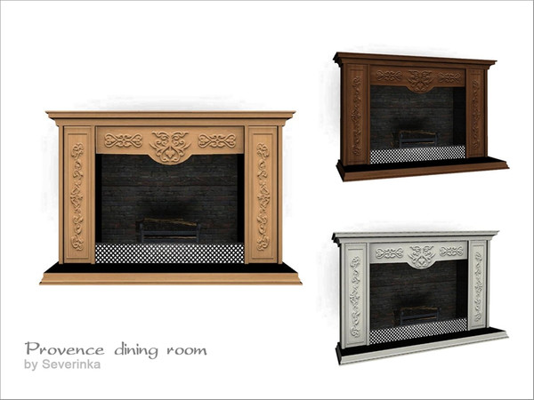 Sims 4 — Fireplace by Severinka_ — Fireplace in the Provencal style 3 colors of wood: white, alder and walnut. 