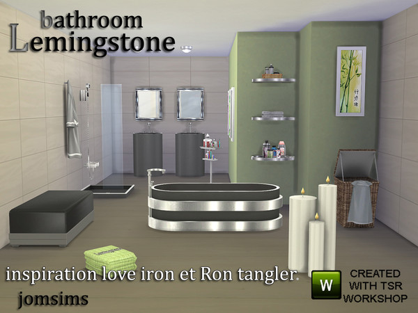 Sims 4 — Bathroom lemingstone by jomsims — im inspired by ron tangler and love iron set sims 3 for this bathroom and of