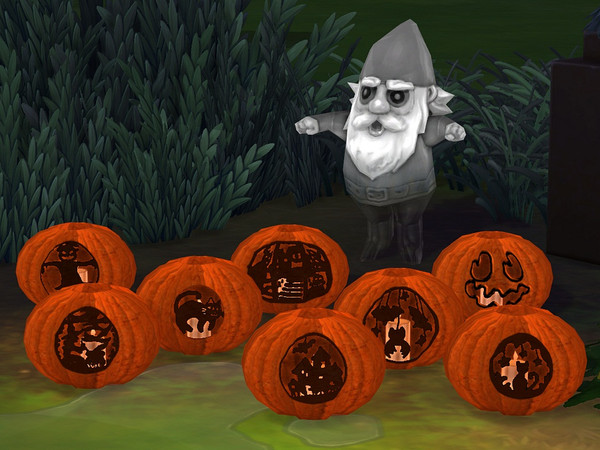 Sims 4 — Pumptern Lamp Set by Flovv — A set of the most suitable Halloween decorations. The handcutted lamps will