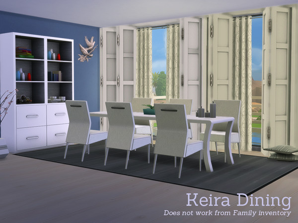 Sims 4 — Keira Dining by Angela — Keira Dining Room. A new Sims 4 diningroom containing the following items in a modern