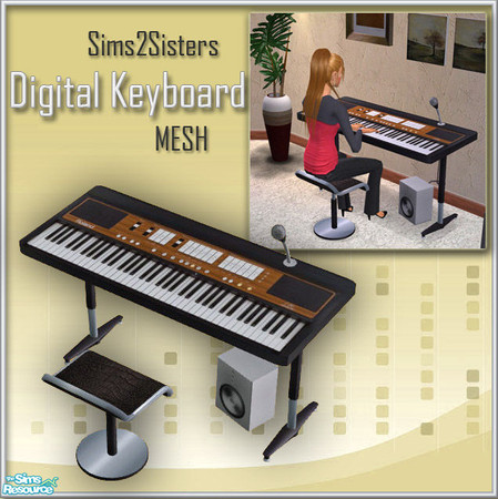 Sims 2 — S2S Digital Keyboards - New Mesh by sims2sisters — This is the MESH!