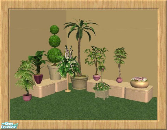 Sims 2 — Floristry Large Plants by jeni — A collection of recoloured Maxis plants. Some with new pots, some new flowers