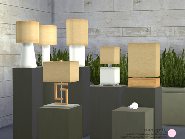 Sims 4 — Seven Lamp Set by DOT — Seven Lamp Set. Contemporary and Modern Lighting, some with an Asian flare made of