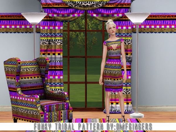 Sims 3 — Funky Tribal Pattern by omfgingers — A gorgeous funky tribal print, that will make anything pop!
