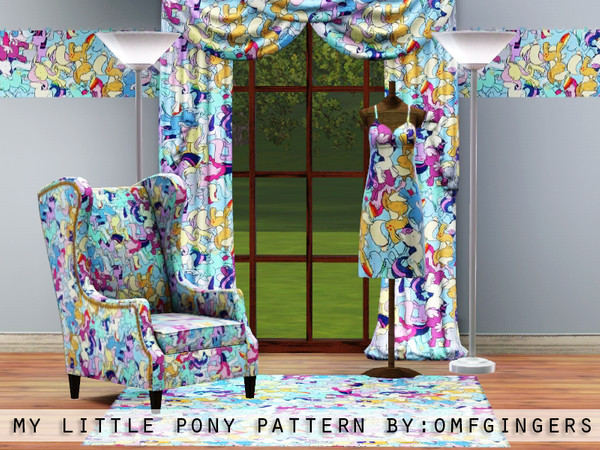 Sims 3 — My Little Pony Pattern by omfgingers — From the cartoon My Little Pony is a cute pattern.