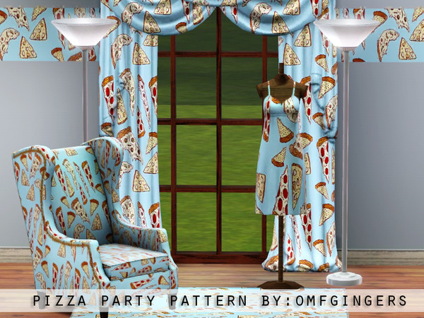 Sims 3 — Pizza Party Pattern by omfgingers — Pizza is delicious, now how about putting it on everything your sims own?