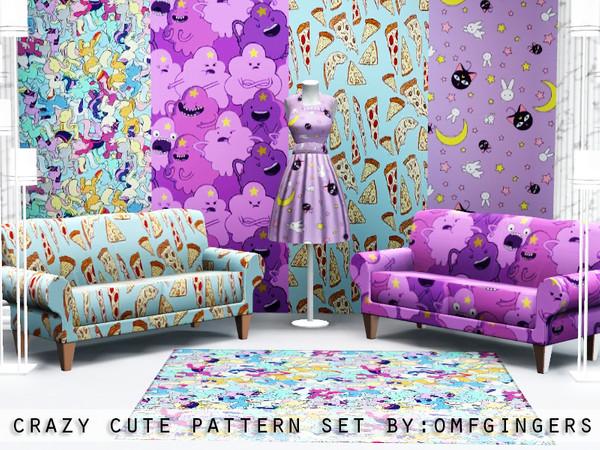 Sims 3 — Crazy Cute Patterns Set by omfgingers — A collection of cute misc patterns.