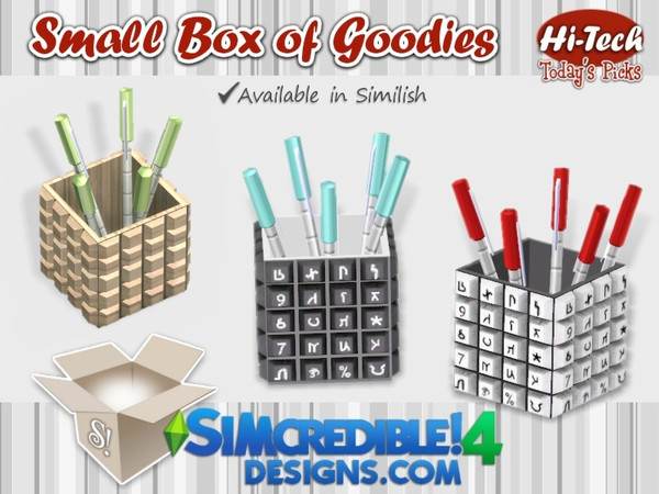 Sims 4 — Hi-tech Pencil holder by SIMcredible! — It's SIMcredible! Small box of goodies #1 - Your lovely source for