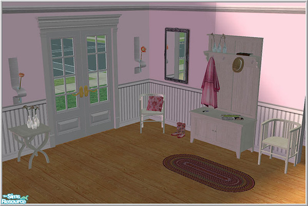 Sims 2 — hall set by Birgit43 — a small hall set in light blue and pink