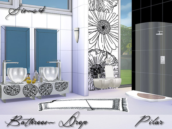 Sims 4 — Bathroom Drop by Pilar — Original and strongly full of character, It is a collection of