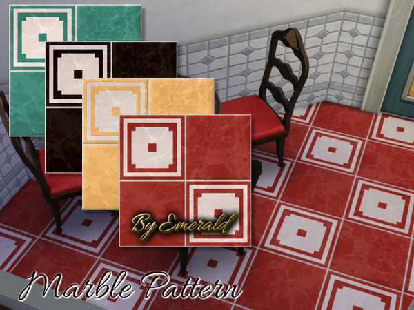 Sims 4 — Marble pattern by Emerald — Marble tile, shiny and durable ;) 