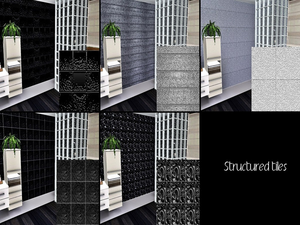 Sims 3 — Structured tiles set by Prickly_Hedgehog — Fresh new tiles for your bathroom, kitchen or wherever you want