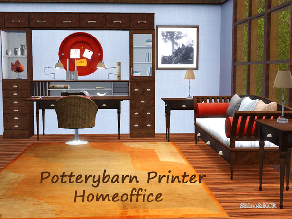 Sims 3 — PB Printer Home Office by ShinoKCR — Potterybarn inspired Homeoffice matching the Printer Livingroom. - Desk -