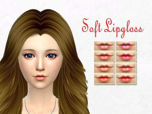 Sims 4 — Soft Lipgloss by SakuraPhan — Standalone item (not replacement) Custom Thumbnail 8 colors You can use any of my