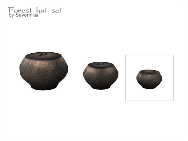 Sims 4 — Iron pot small by Severinka_ — Iron pot small without cover of a set of 'Forest hut' 1 color
