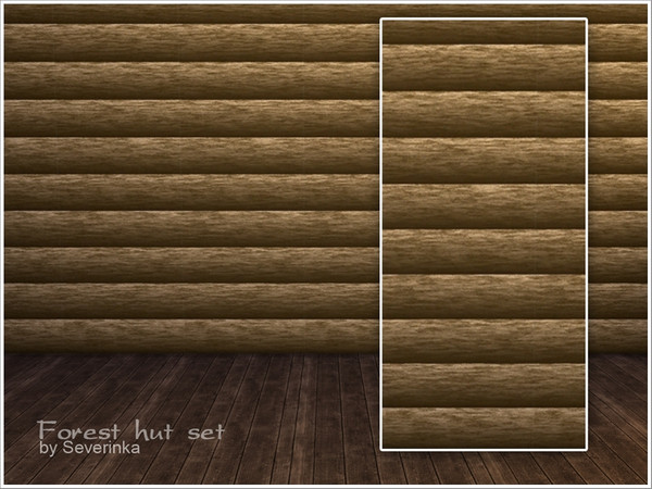 Sims 4 — Logs wall by Severinka_ — Wallpaper in the form logs of a set of 'Forest hut' 1 color