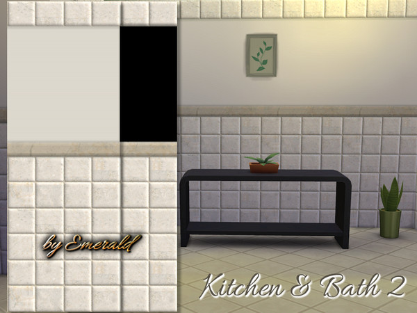 Sims 4 — Kitchen & Bath 2 by Emerald —  Simple Tiled wall to give your kitchen or bathroom a fresh look!
