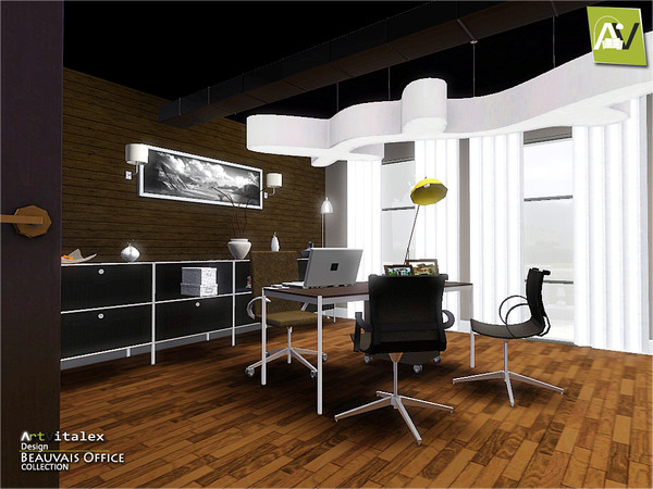 Sims 3 — Beauvais Office by ArtVitalex — - Beauvais Office - ArtVitalex@TSR, Jan 2015 - All objects are recolorable -