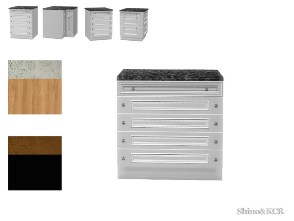Sims 4 — Kitchen Clive - Counter with Drawers by ShinoKCR — Pretty cool and elegant Counter with a Marble Top 