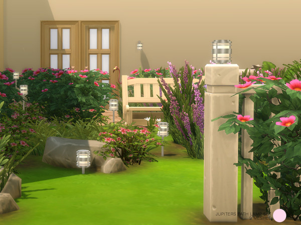 Sims 4 — Jupiters Path Lamp Set by DOT — Jupiters Path Lamp Set. 9 Modern and Contemporary Chrome Metal and White Glass