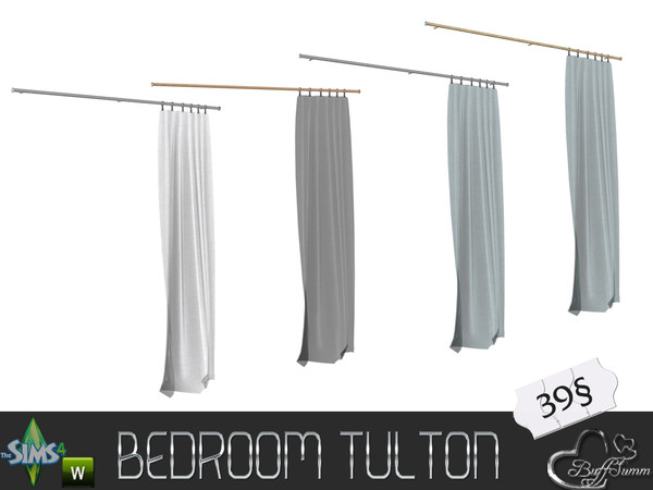 Sims 4 — Tulton Bedroom Curtain Half (right side) by BuffSumm — Modern, cozy, cheap. Your young Sim want to move out from