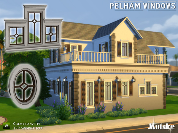 Sims 4 — Pelham Windows by Mutske — This is a set of new windows, in total 17 pieces! Next part will be more matching