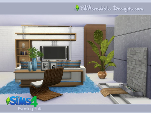 Sims 4 — Evening Falls by SIMcredible! — Beauty, comfort and entertainment at the same room now also for your sims 4 ^^