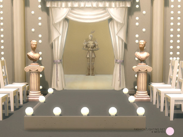 Sims 4 — Fashion Lighting Set by DOT — Fashion Lighting Set. 8 Modern and Contemporary Ground and Wall Chrome Metal and