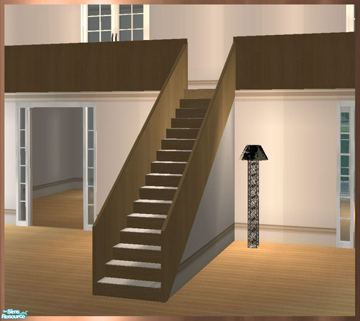Sims 2 — GEA Build - Staircase REC3 by simtomatic — In Lightwood. Staircase that utilises the wallpaper and paint from