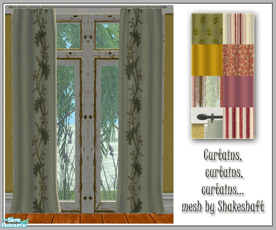Sims 2 — More Curtains, please by Sophel21 — 10 recolors of the great St Albans Curtains Mesh form Shakeshaft. The