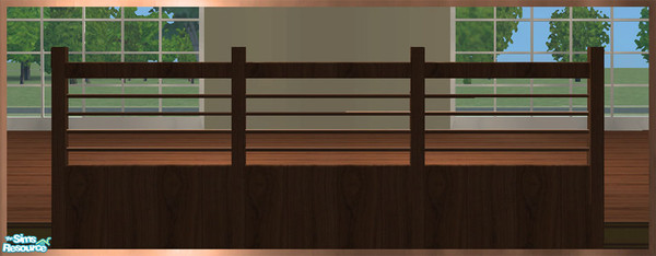 Sims 2 — GEA Build - Modular Stairs Railing 2 by simtomatic — In Medium Wood. A railing to accompany the modular stairs.