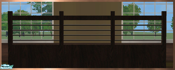 Sims 2 — GEA Build - Modular Stairs Railing 1 by simtomatic — In Darkwood. A railing to accompany the modular stairs.