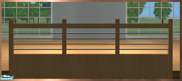 Sims 2 — GEA Build - Modular Stairs Railing 4 by simtomatic — In Lightwood. A railing to accompany the modular stairs.