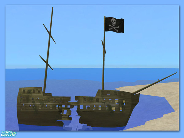 Sims 2 — Shipwreck - Recol01 by Shakeshaft — Part of a set of objects to create a Shipwreck for your simmies beaches, set