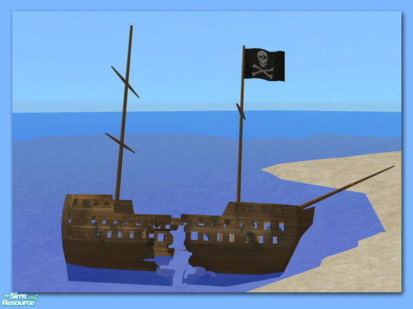 Sims 2 — Shipwreck - Mesh by Shakeshaft — Part of a set of objects to create a Shipwreck for your simmies beaches, set