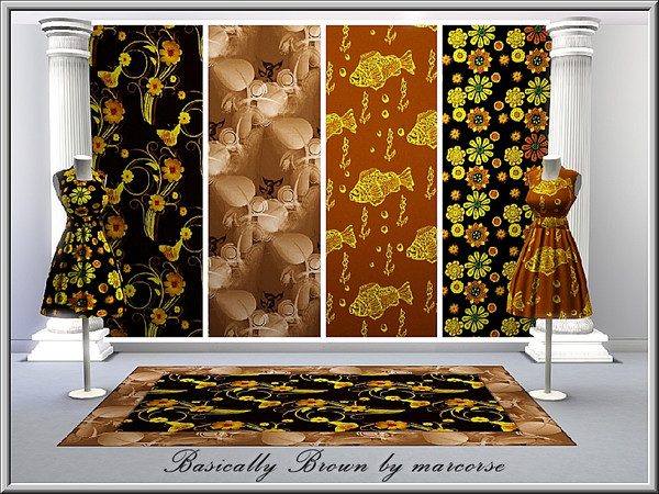 Sims 3 — Basically Brown_marcorse by marcorse — Four patterns basically in shades of brown.All are Fabrics, except Cafe