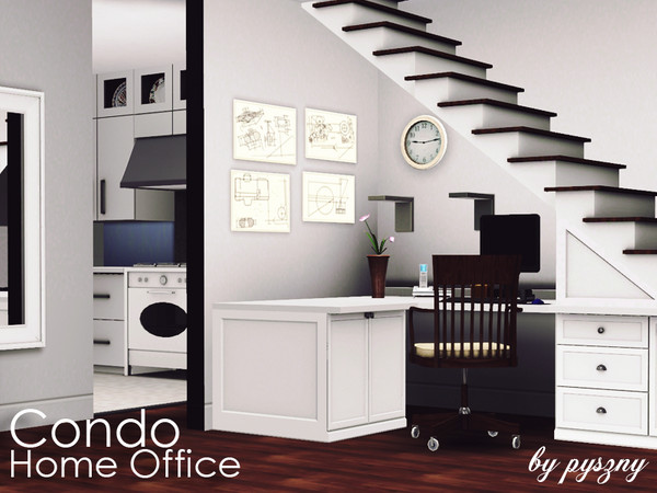 Sims 3 — Condo Home Office by pyszny16 — Condo Home Office is for those sims who like to work in open space. It simply