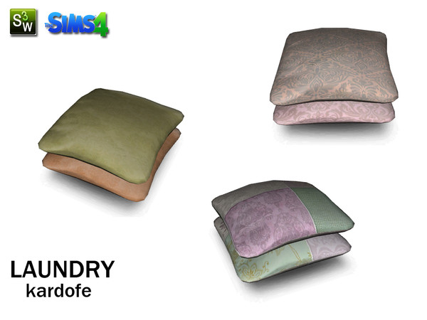 Sims 4 — kardofe_Laundry_piled cushions by kardofe — Two cushions stacked, stored in the laundry,