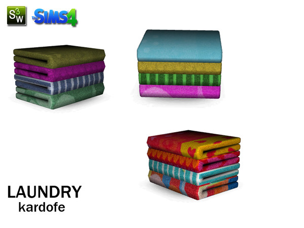 Sims 4 — kardofe_Laundry_towels by kardofe — Clean towels folded
