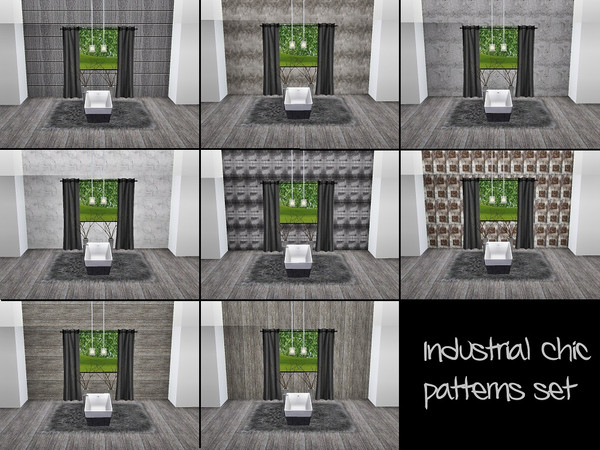 Sims 3 — Industrial patterns set by Prickly_Hedgehog — A set of patterns for that industrial chic feel
