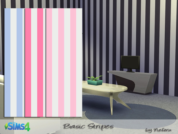 Sims 4 — Basic stripes by Neferu2 — Striped wallpaper_4 variations