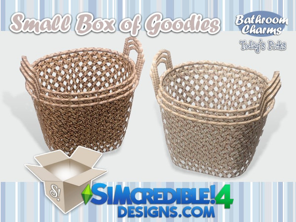 Sims 4 — Bathroom charms - Baskets pile by SIMcredible! — You've asked, we brought it :) It's SIMcredible! Small box of