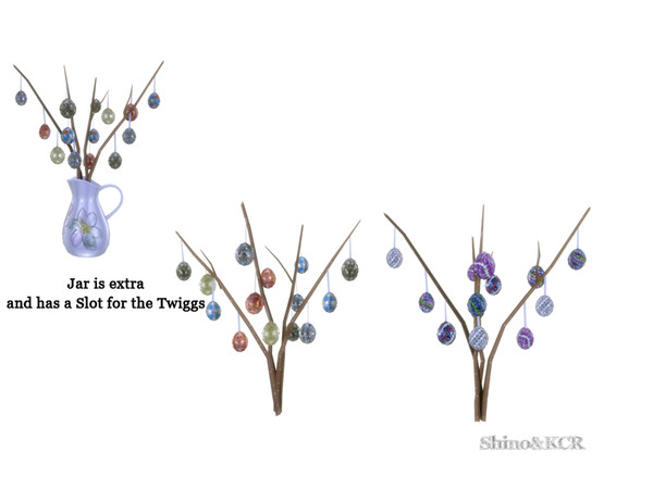 Sims 4 — Easter 2015 - Twiggs mit Eggs by ShinoKCR — beautiful decorated Eggs on Twiggs 
