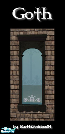 Sims 2 — Goth Build Set - Window by EarthGoddess54 — A black recolor, can be used with any of Maxis\' glass textures.