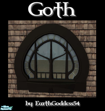 Sims 2 — Goth Build Set - Loft Window by EarthGoddess54 — A black recolor of Maxis 2-tile loft window. Enjoy!