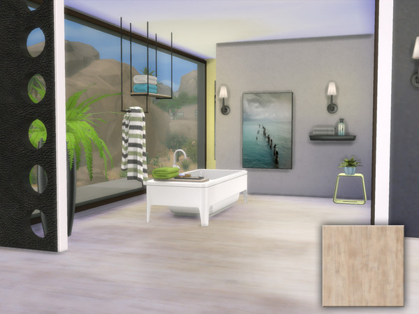 Sims 4 — Bathroom Zing - Wood Flooring by ung999 — Colors option available in Buy Mode only Color option: 1