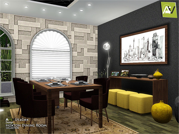 Sims 3 — Hoxton Dining Room by ArtVitalex — - Hoxton Dining Room - ArtVitalex@TSR, Apr 2015 - All objects are recolorable