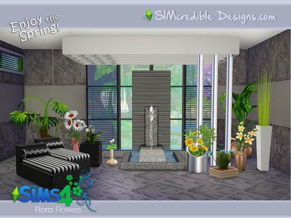 Sims 4 — Flora Plants by SIMcredible! — Flowers and plants to rejoice and beautify your outdoor sets. This set had