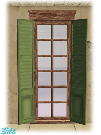 Sims 2 — Single Shutt Window - Frame Worn Dark by Shakeshaft — Part of the second set of recolours of the Bourbon St